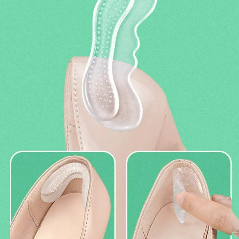 Silicone Gel Heel Insoles for Women – Anti-Slip Pain Relief