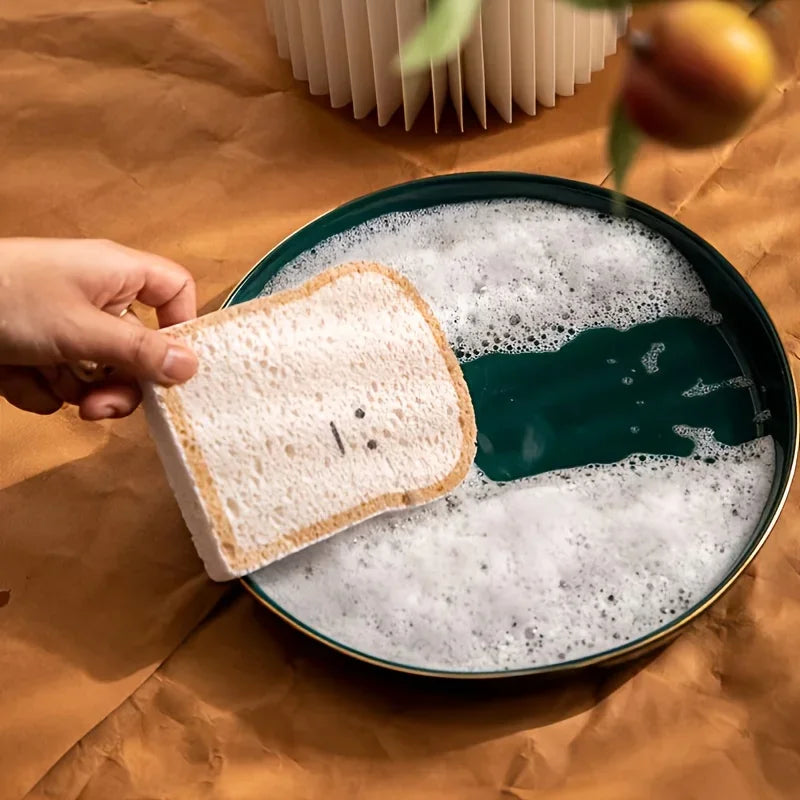 Toast Wood Pulp Cotton Dish Rag – Magic Sponge Wipe & Scour