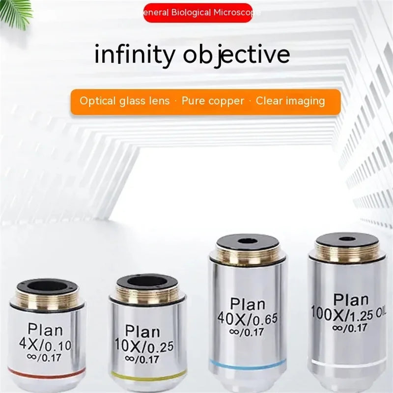 Achromatic Microscope Objective Lens 4X 10X 20X 40X 60X 100X