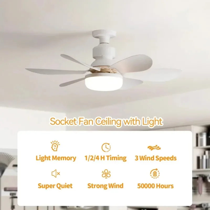 E27 LED 30W Ceiling Fan Light with Remote & Dimming