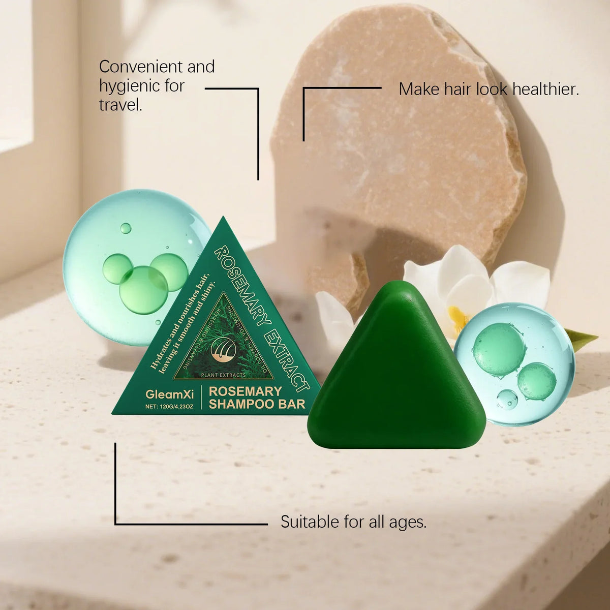 Rosemary Shampoo Bar Hair Growth Anti Loss Oil Control Improve Frizz