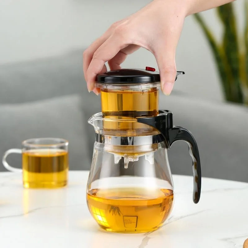 HMLOVE Heat Resistant Glass Teapot Puer Kettle Tea Infuser Chinese