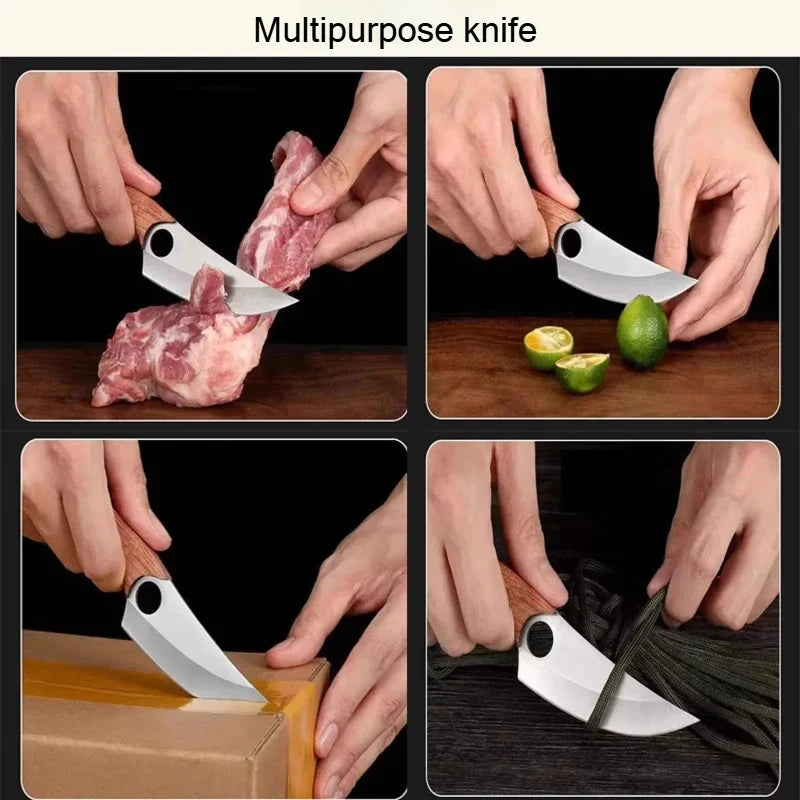 Professional Stainless Steel Boning Knife – Solid Wood Handle