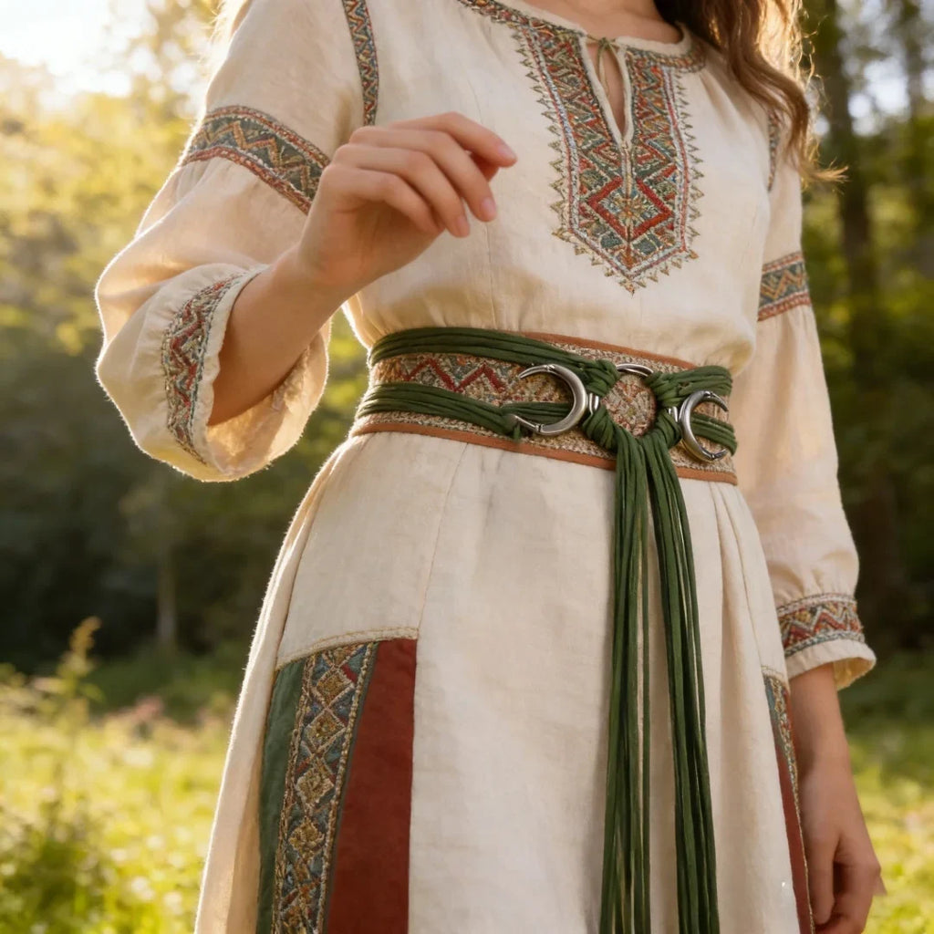 Vintage Medieval Long Rope Knot Women's Belt Nordic Witch Waist