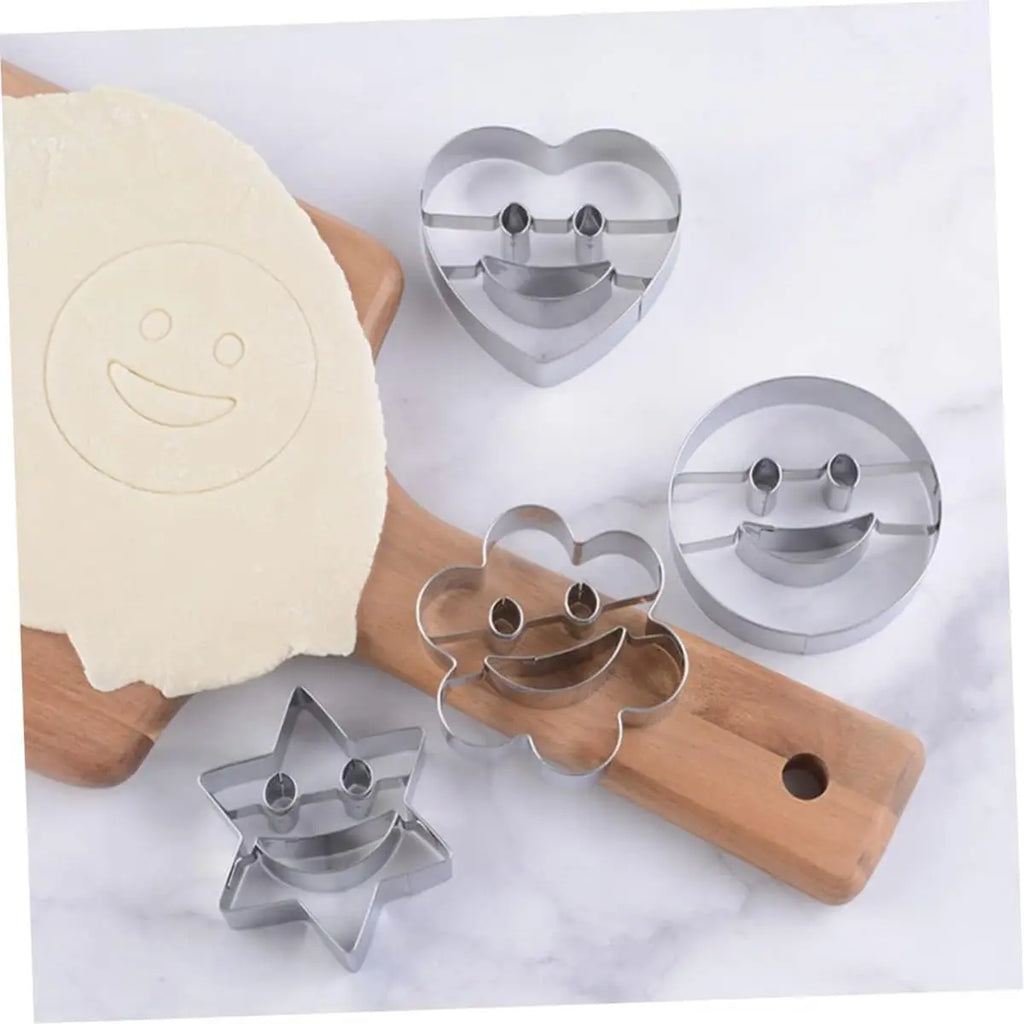 4-Piece Smiling Face Cookie Cutters | Stainless Steel Baking Set