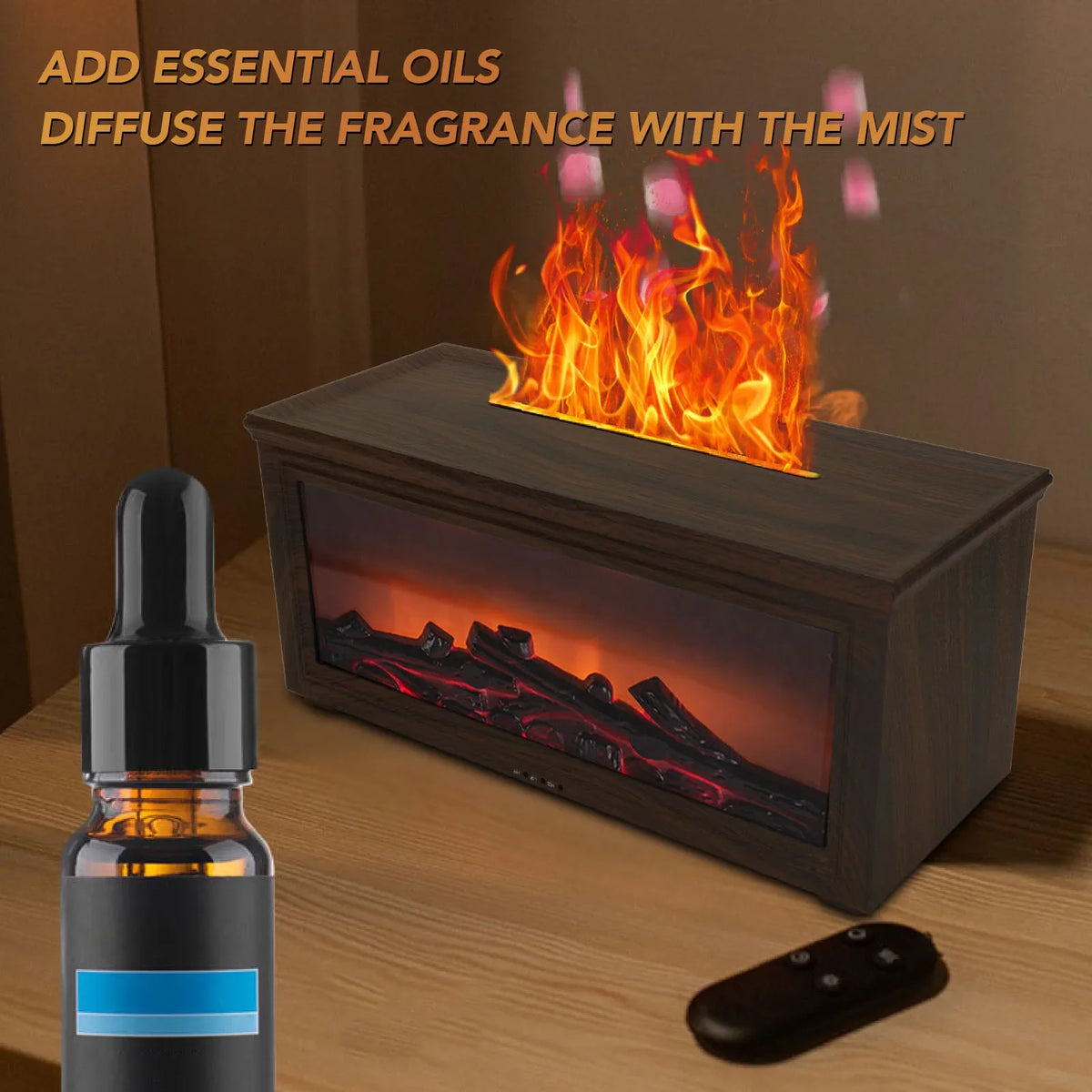 Water Tank Wood Grain Fireplace Aromatherapy Diffuser Simulation