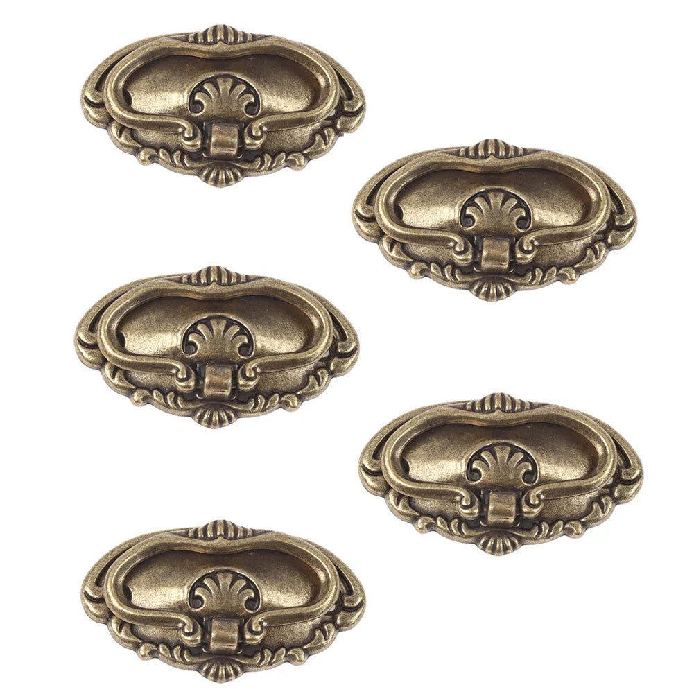 5-Pack Retro Bronze Cabinet Drawer Handles | Vintage Zinc Alloy