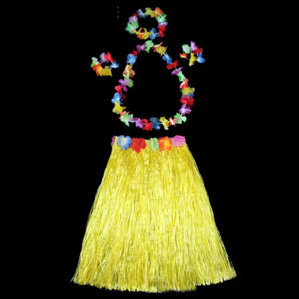 Hawaiian Hula Grass Skirt Set 40CM – Luau Costume Accessories