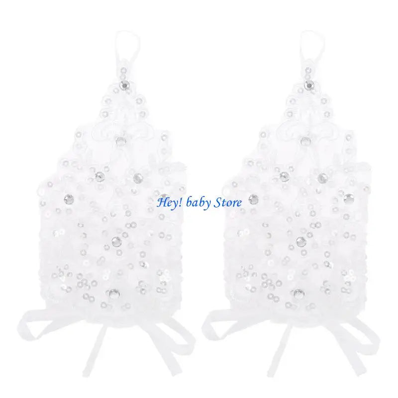 Girls Lace Princess Gloves – Wedding Costume Accessory 4–6Y