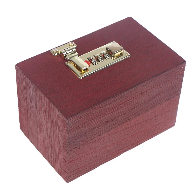 Wooden Password Lock Piggy Bank – Coin & Money Savings Box