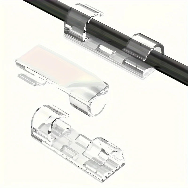Self-Adhesive Cable Clips – Desk & Wall Cord Organizer