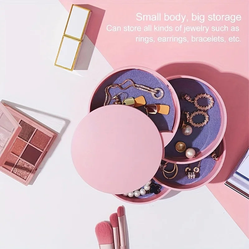 4 Layers Rotating Jewellery Storage Box Women Necklace Desk Organizer
