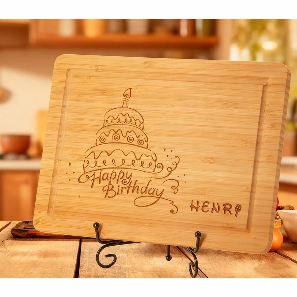 Custom Engraved Bamboo Cutting Board | Birthday & Gift