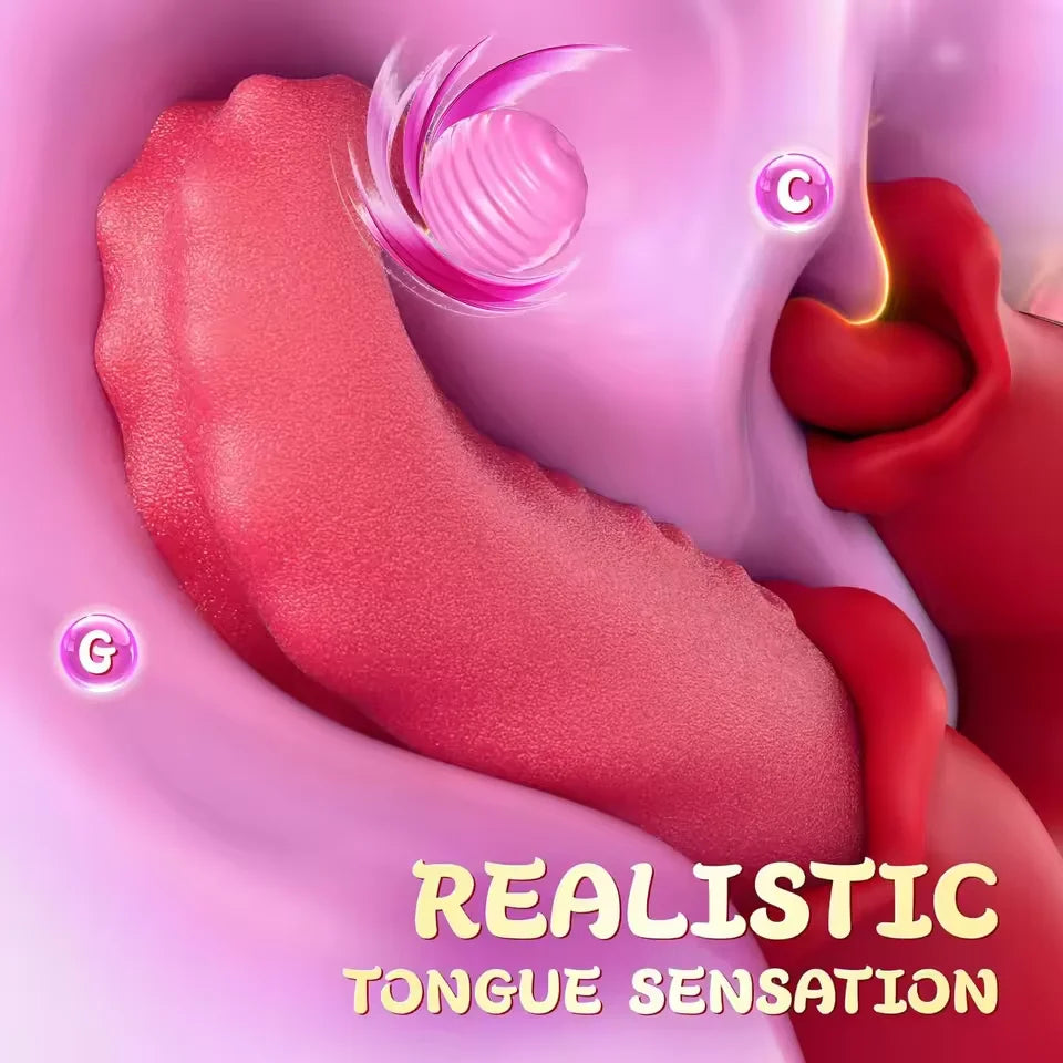 Tongue Licking Vibrator Female Powerful G-spot Vagina Massager Dildo