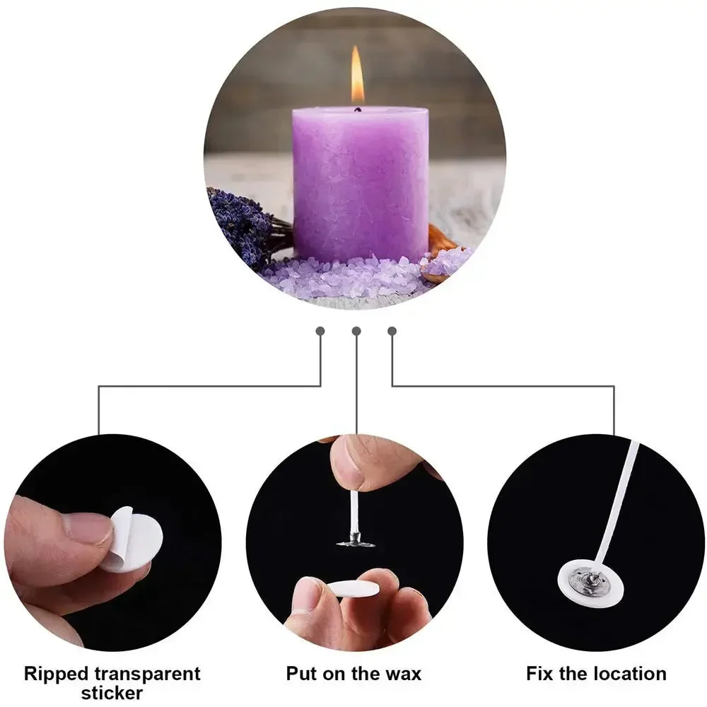 Candle Making Kit – Silicone Molds, Wick Stickers & Base Brackets