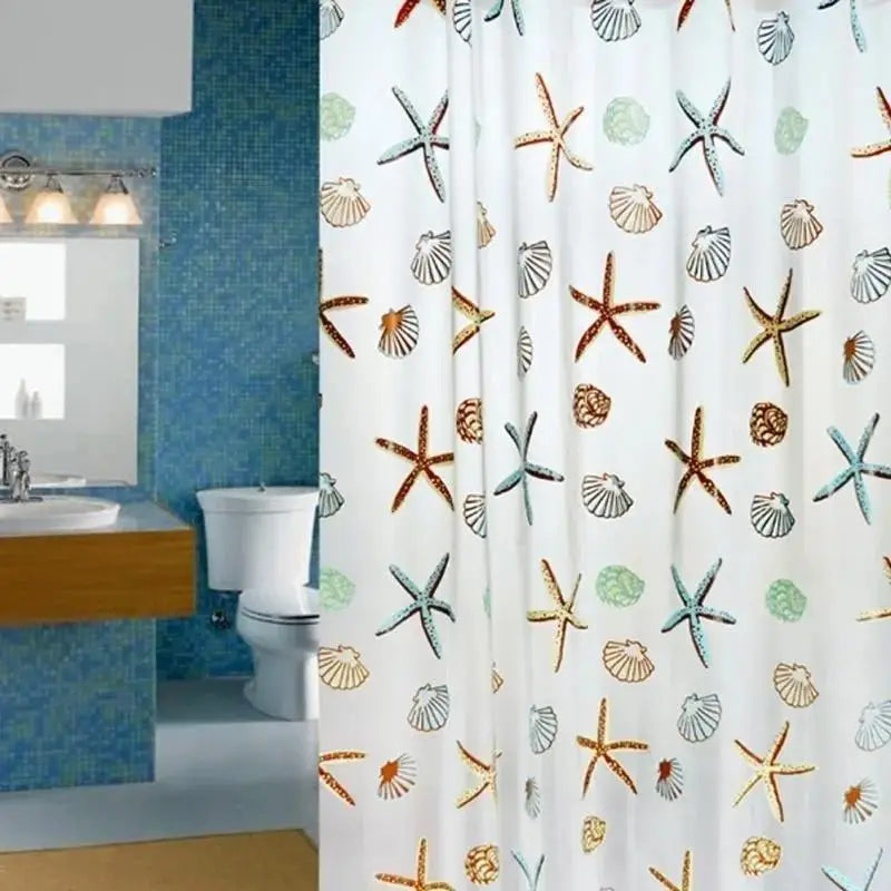 Waterproof Shower Curtain Set 180×200cm + 12 Hooks | PEVA