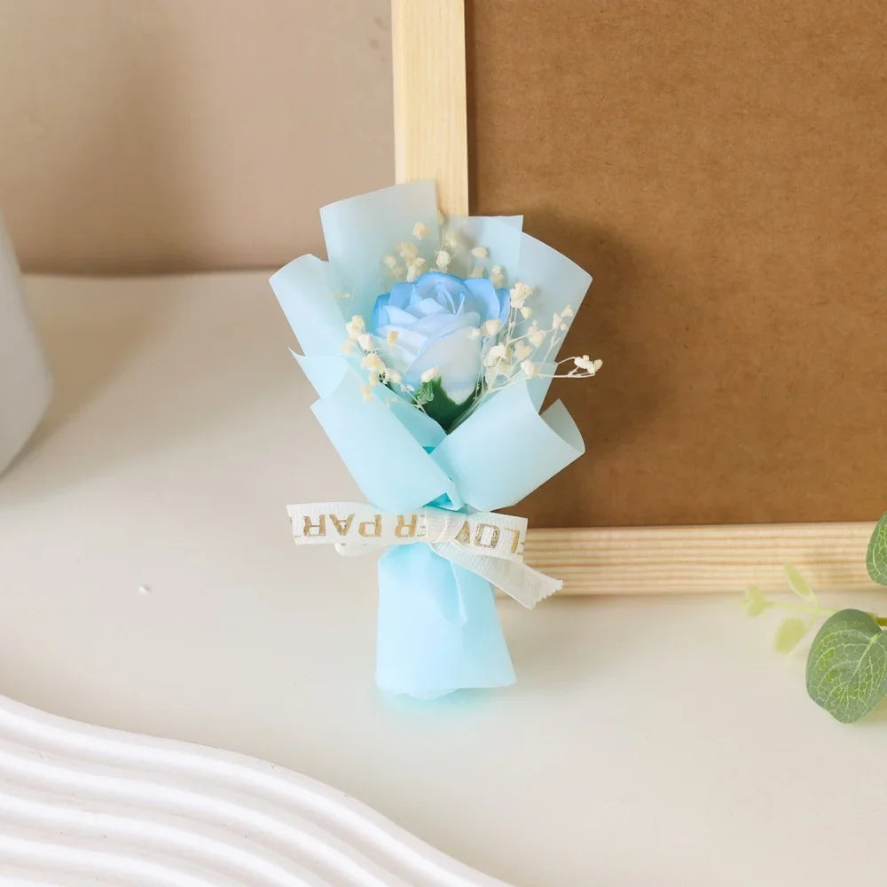 Mini Rose Soap Flower Bouquet Artificial Flowers Valentine's Day