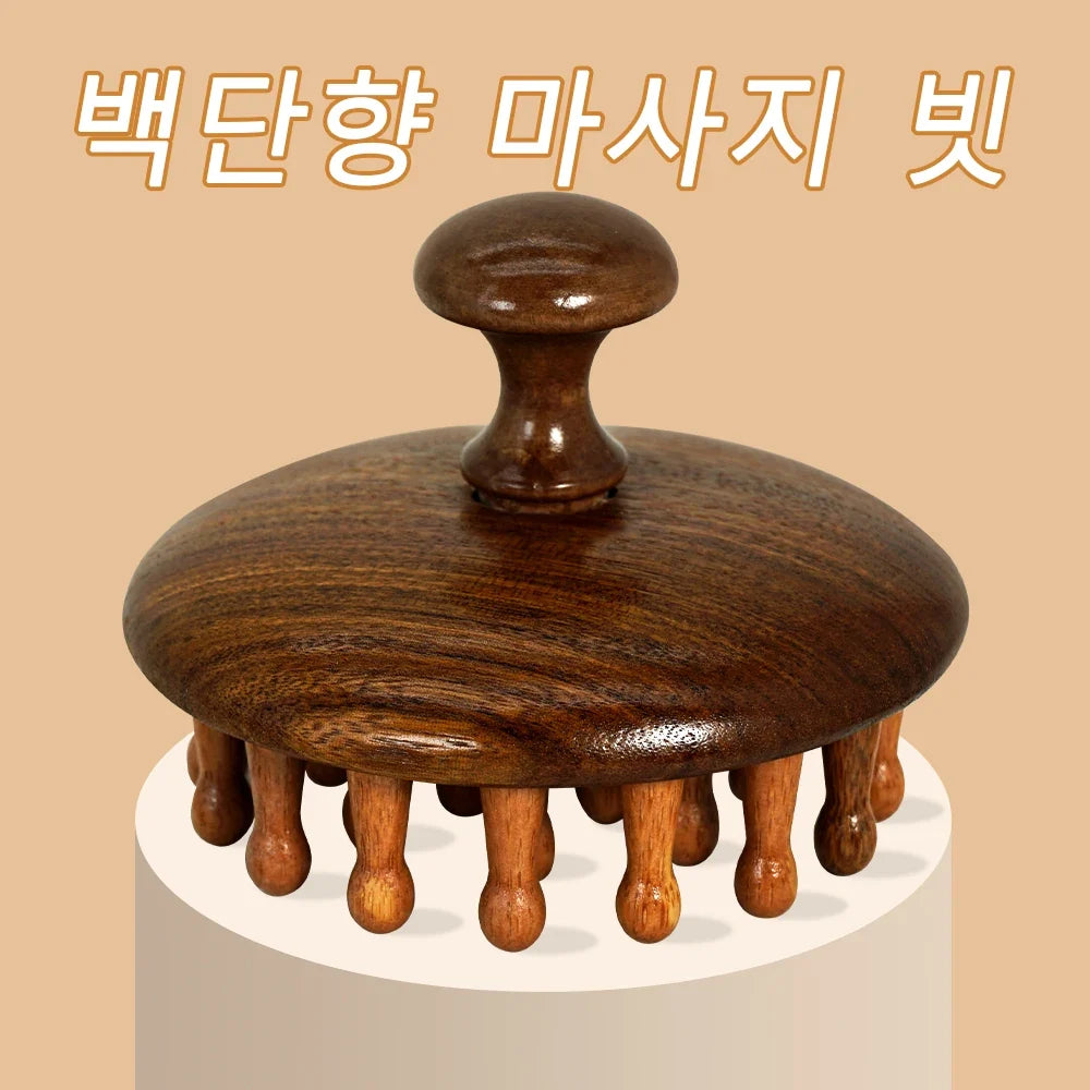 Natural Sandalwood Scalp Massager & Hair Growth Comb