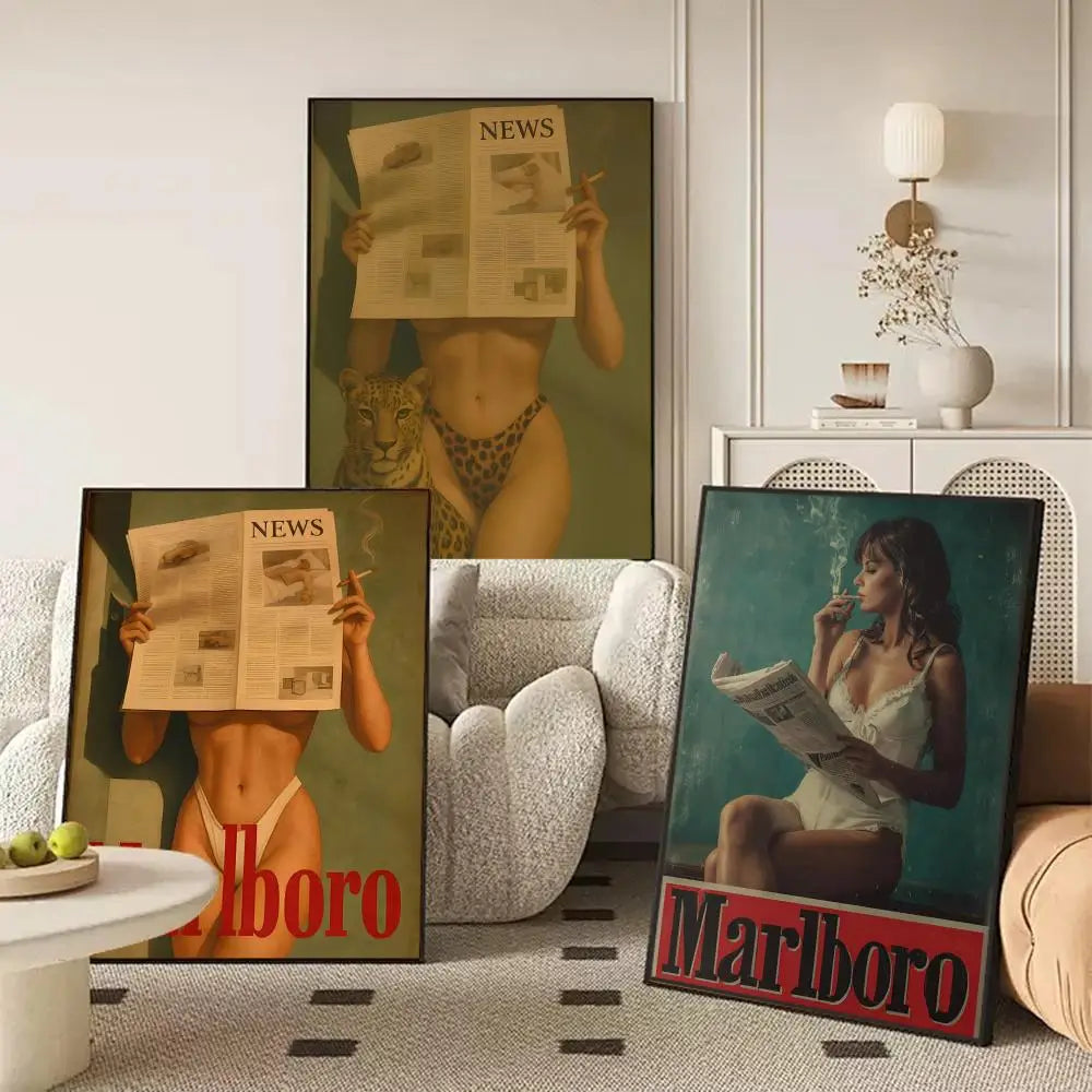 Classic Vintage Women Figure Poster – Self-Adhesive Wall Art