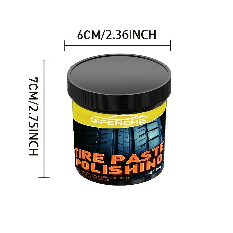 Tire Polishing Paste & Blackening Cream with Sponge | Car Care