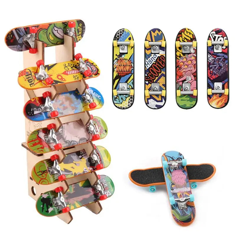Wooden Finger Skateboard Display & Storage Rack – Kids Stand