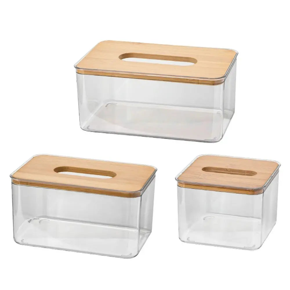Simple Rectangular Clear Tissue Box Square Paper Living Table Storage