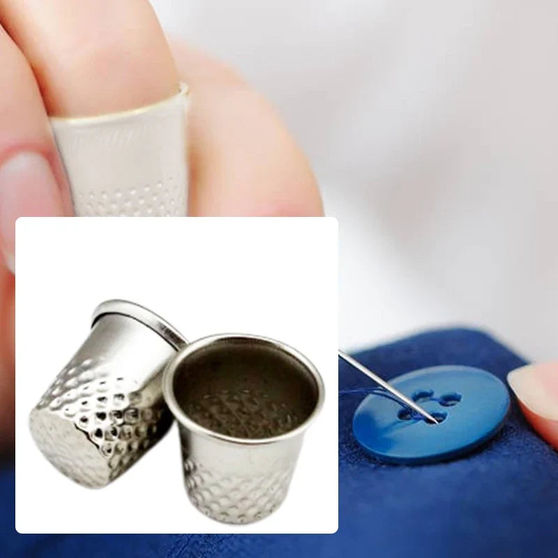 Metal Thimbles Set – Stainless Steel Finger Protectors for Sewing
