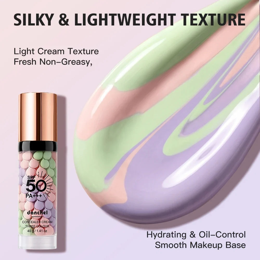 3-Color Concealer Cream – Brightening Face Primer & Base