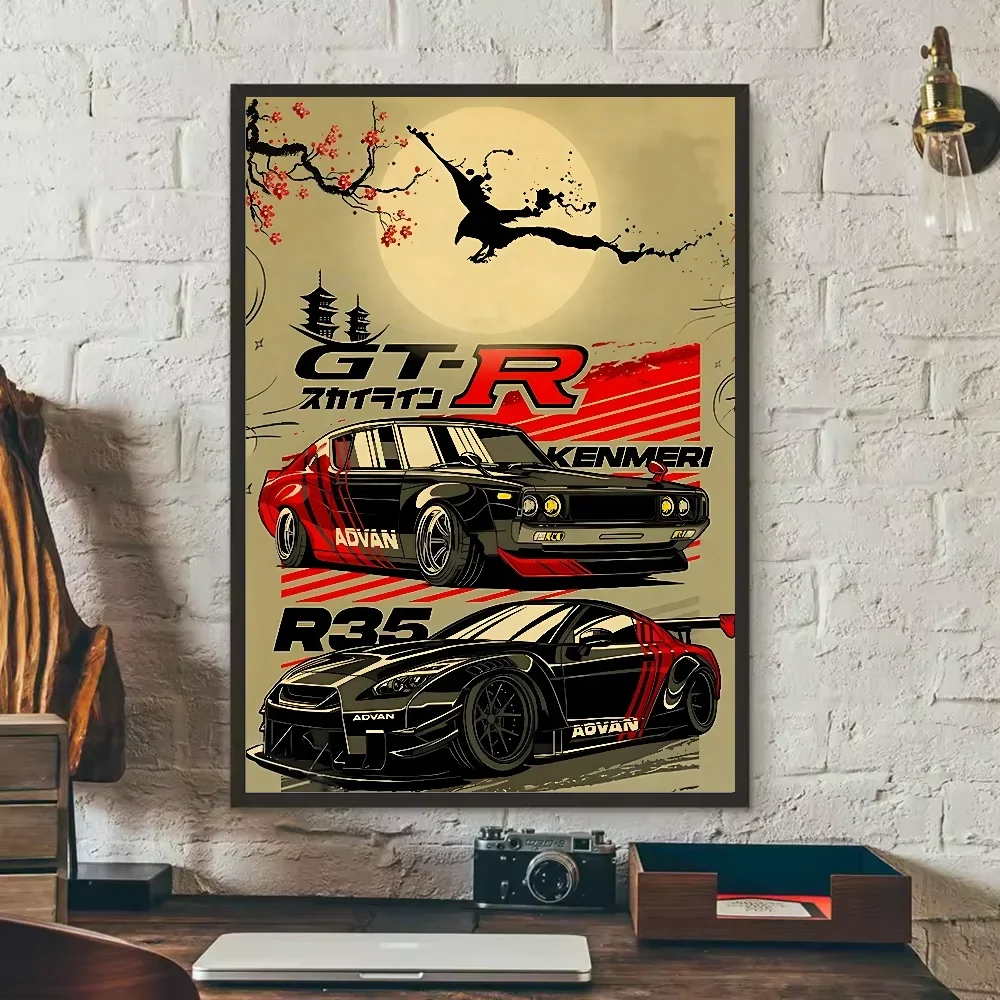 Japanese Cars Samurai Poster | HD Waterproof PVC Wall Art