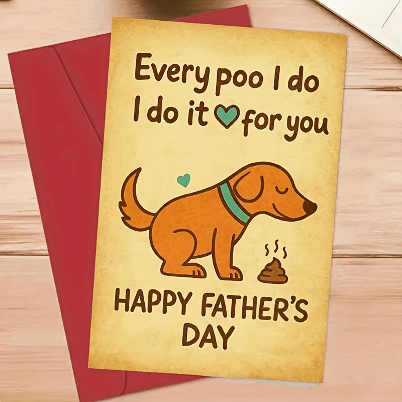 Father's Day Dog Lover Card with Envelope – Funny Pet Humor
