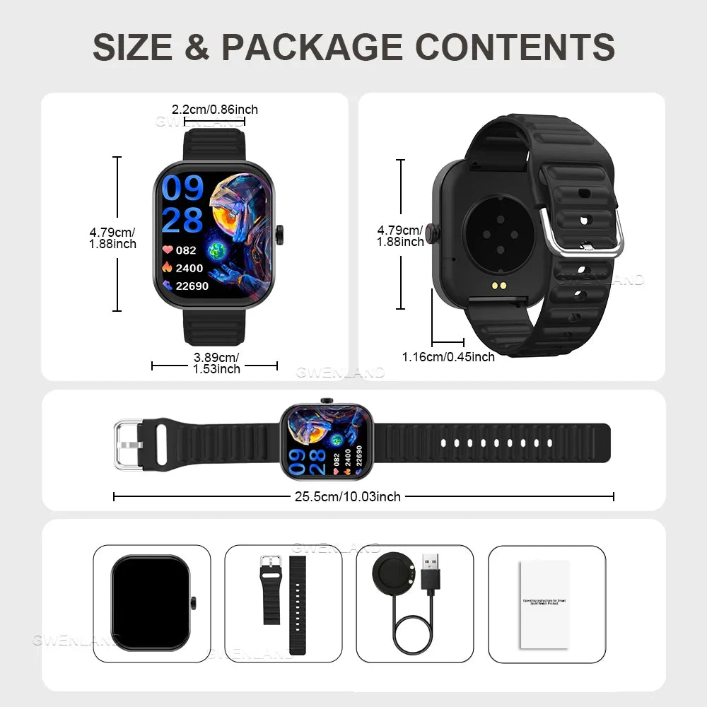 Gwenland Smart Watch 2.01" HD | Fitness & Health Tracker