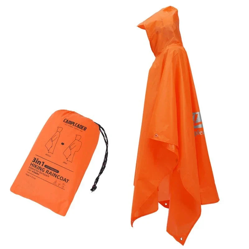 3-in-1 Waterproof Rain Poncho | Hiking, Camping & Travel