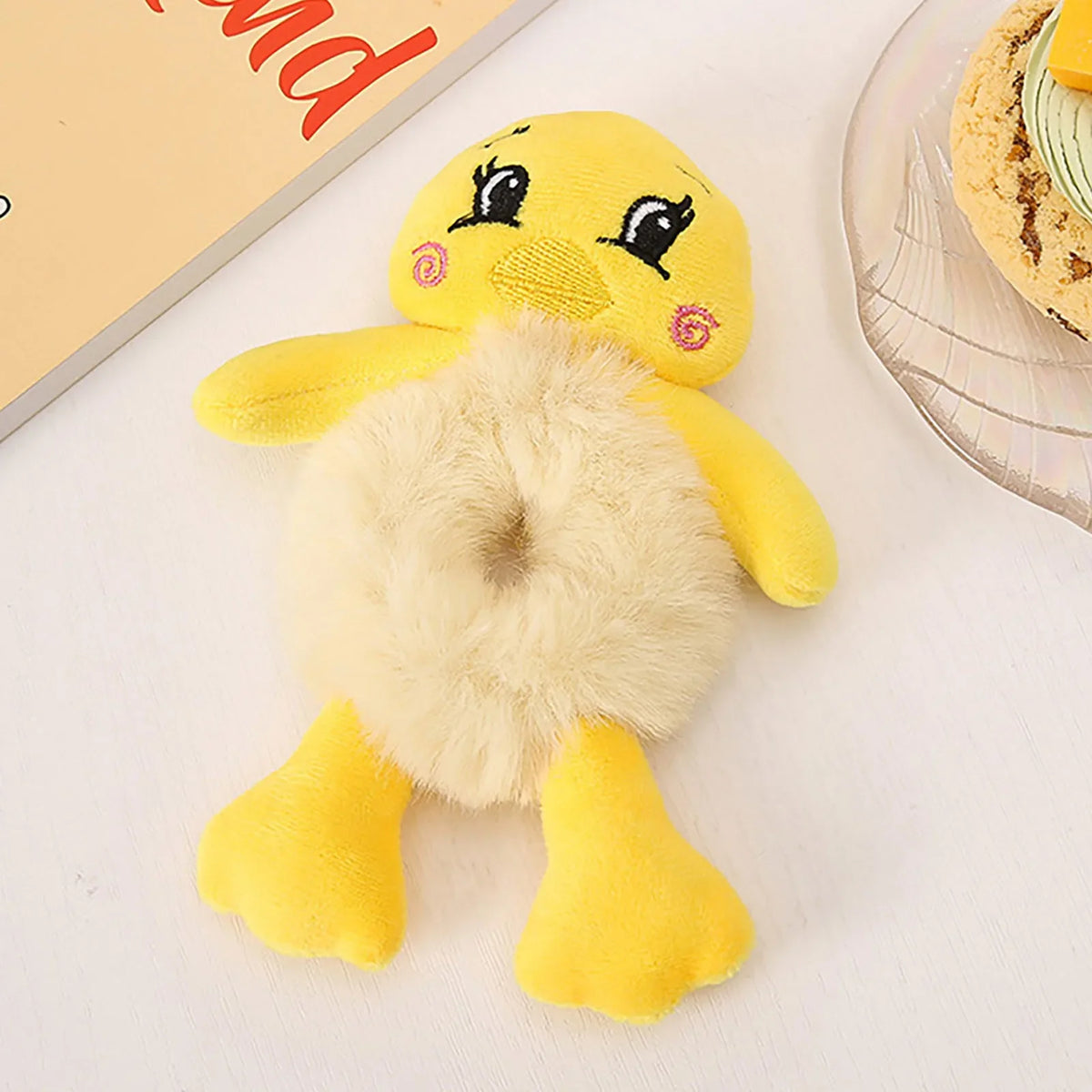 Cute 3D Cartoon Plush Hair Tie – Girls & Women Ponytail Holder
