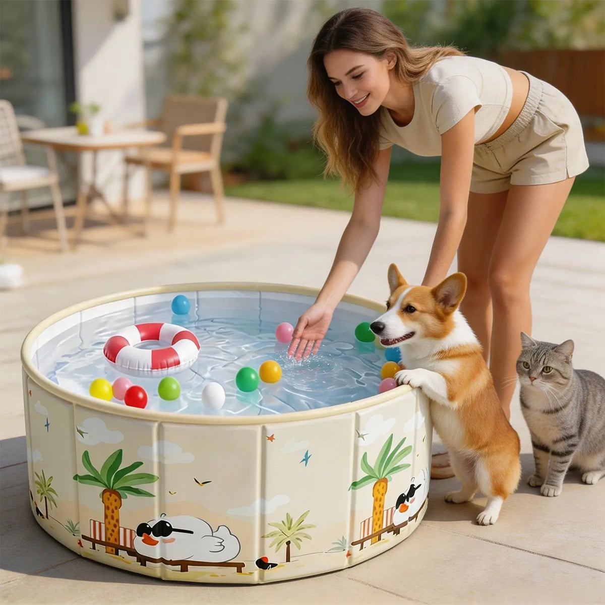 Foldable Kids Pool & Pet Bathtub – Anti-Slip PVC, No Inflation