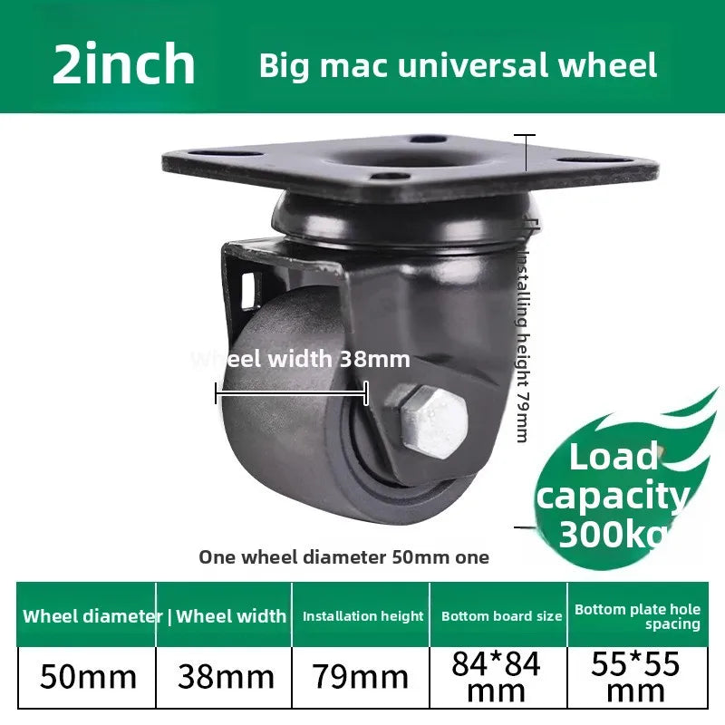 Heavy Duty Swivel Caster Wheels 1.5–3" with Safety Lock Brake