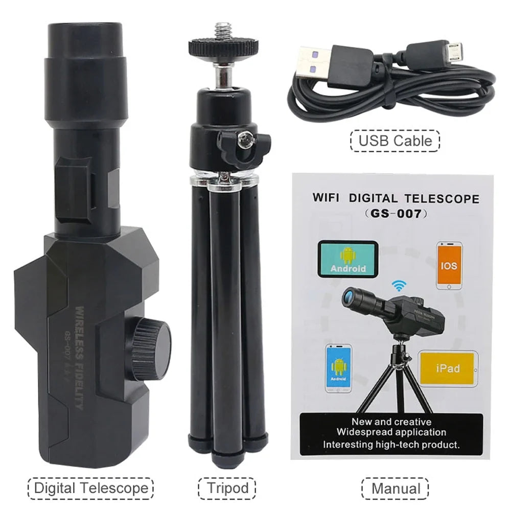 Wifi Digital Telescope 70X Large Aperture Objective Lens 2MP Photos