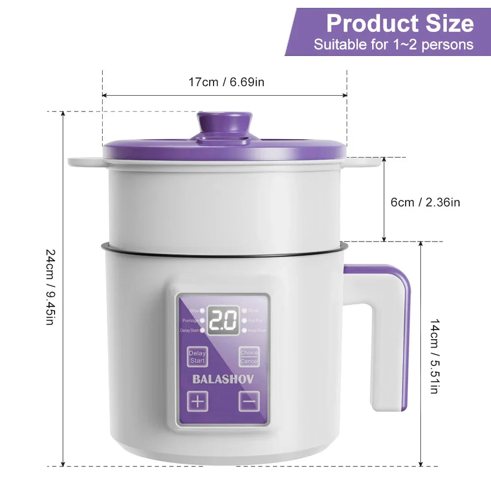 BALASHOV 220V Electric Rice Cooker & Steamer 1.7L Multicooker