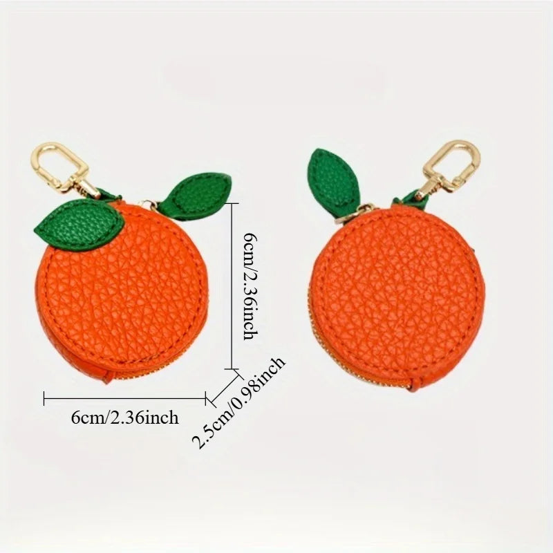 Cute Fruit Coin Purse with Keychain | Mini Zipper Wallet