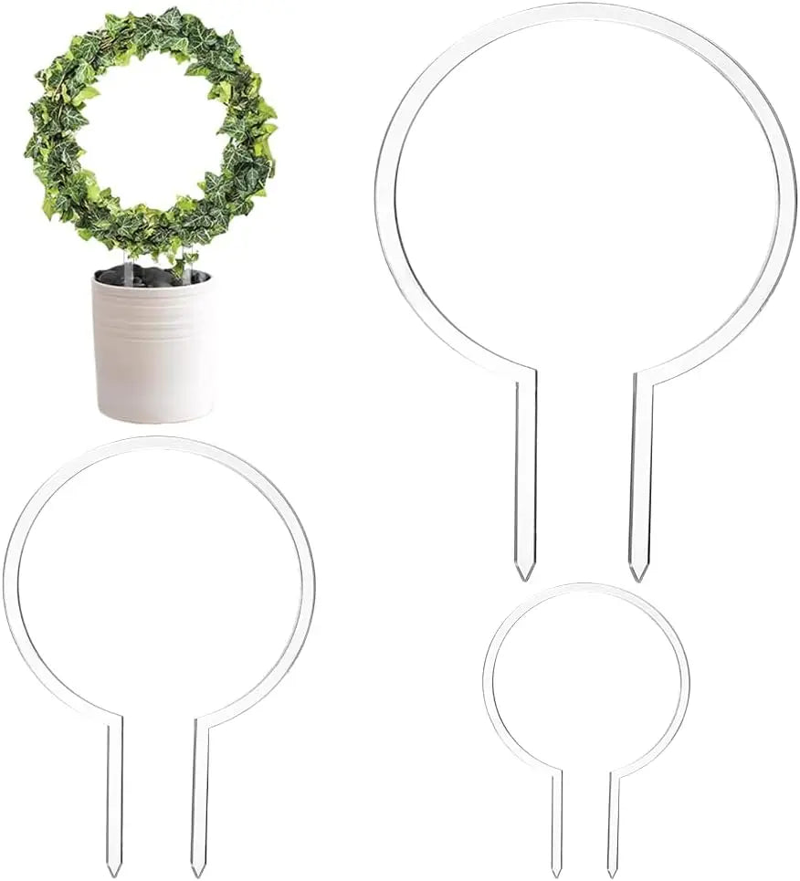 3-Pack Round Acrylic Trellis for Potted Climbing Plants – 3 Sizes