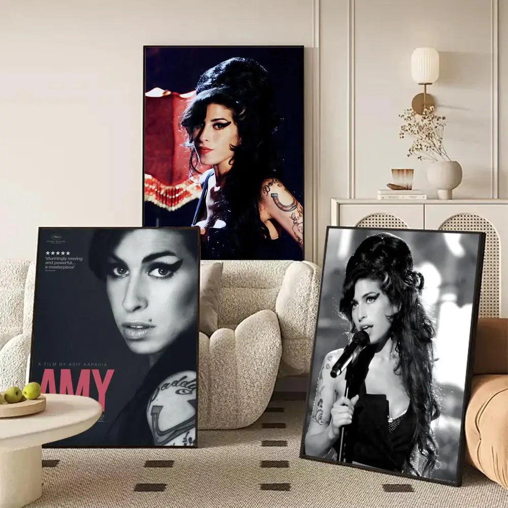 Amy Winehouse Canvas Wall Art – Frameless Music Poster Print