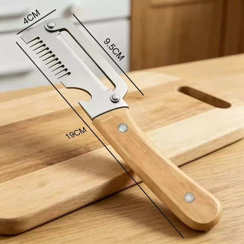 Stainless Steel Peeler with Wooden Handle | Fruit & Veg Tool