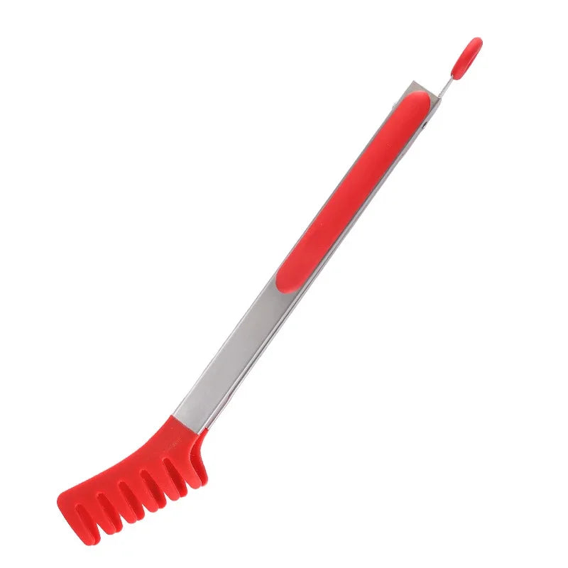 Stainless Steel Silicone Food Tongs – Heat Resistant BBQ Kitchen Clip