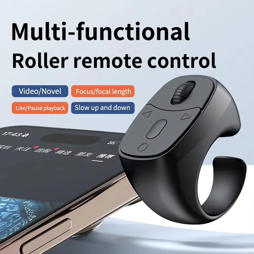 Remote Control Wireless Bluetooth Roller Fingertip Ring Portable