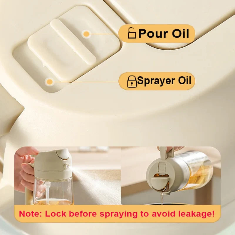 2-in-1 Oil Sprayer & Dispenser Bottle 500ml | BBQ & Air Fry