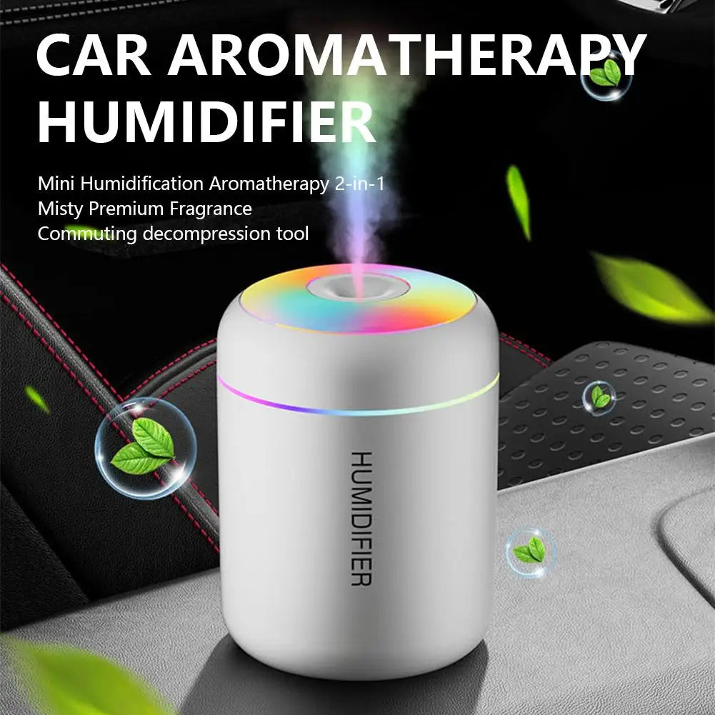 Mini USB Aroma Diffuser Humidifier | 7-Color LED | Car & Home