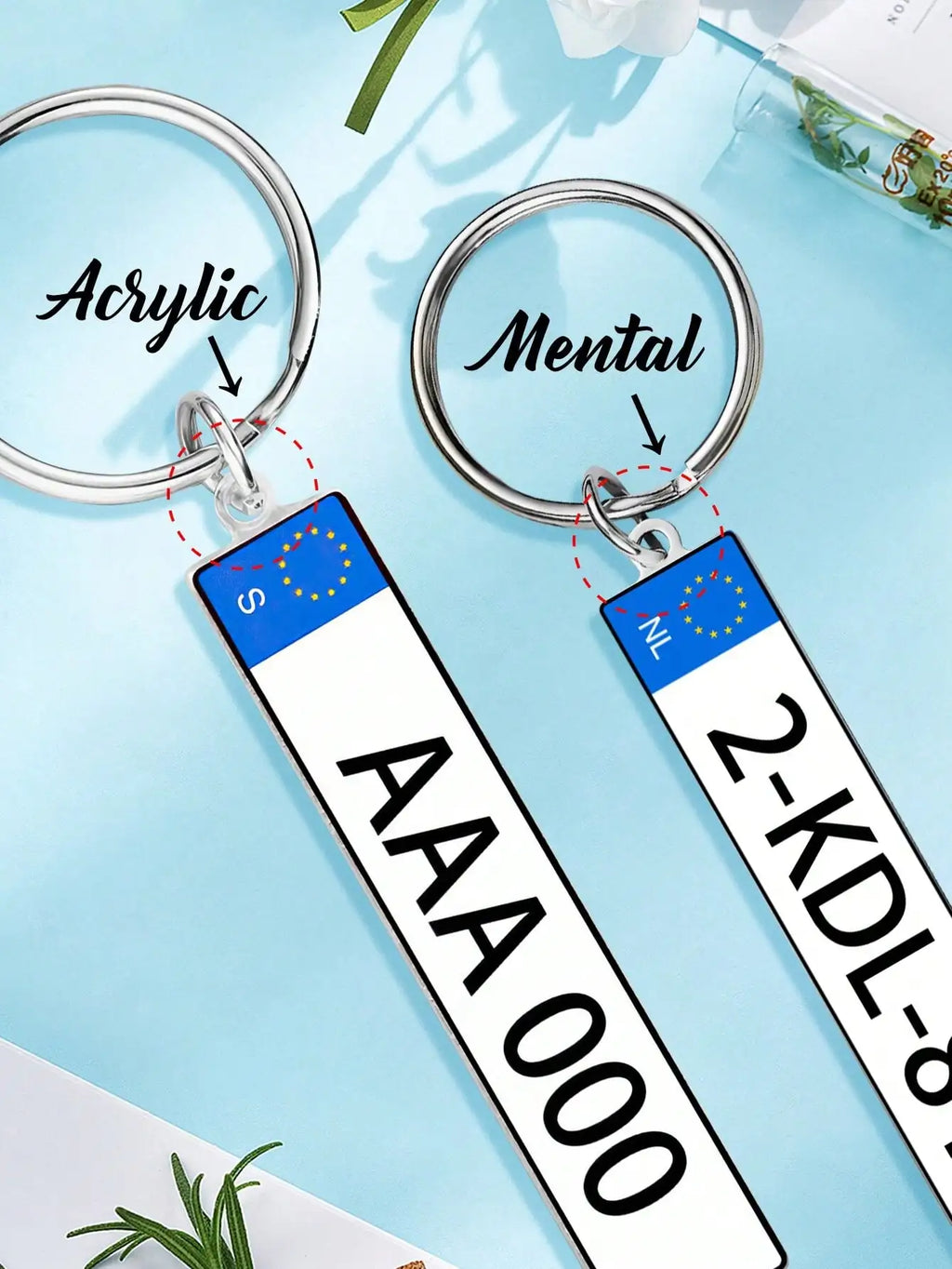 Custom License Plate Keychain | Personalized Name & Number