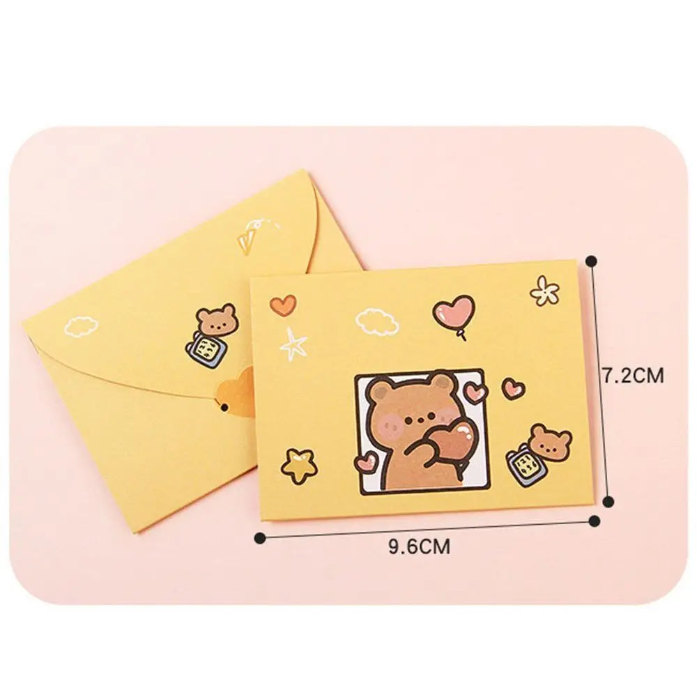 Cartoon Greeting Cards – Bear & Rabbit Foldable Cards, 9 Styles