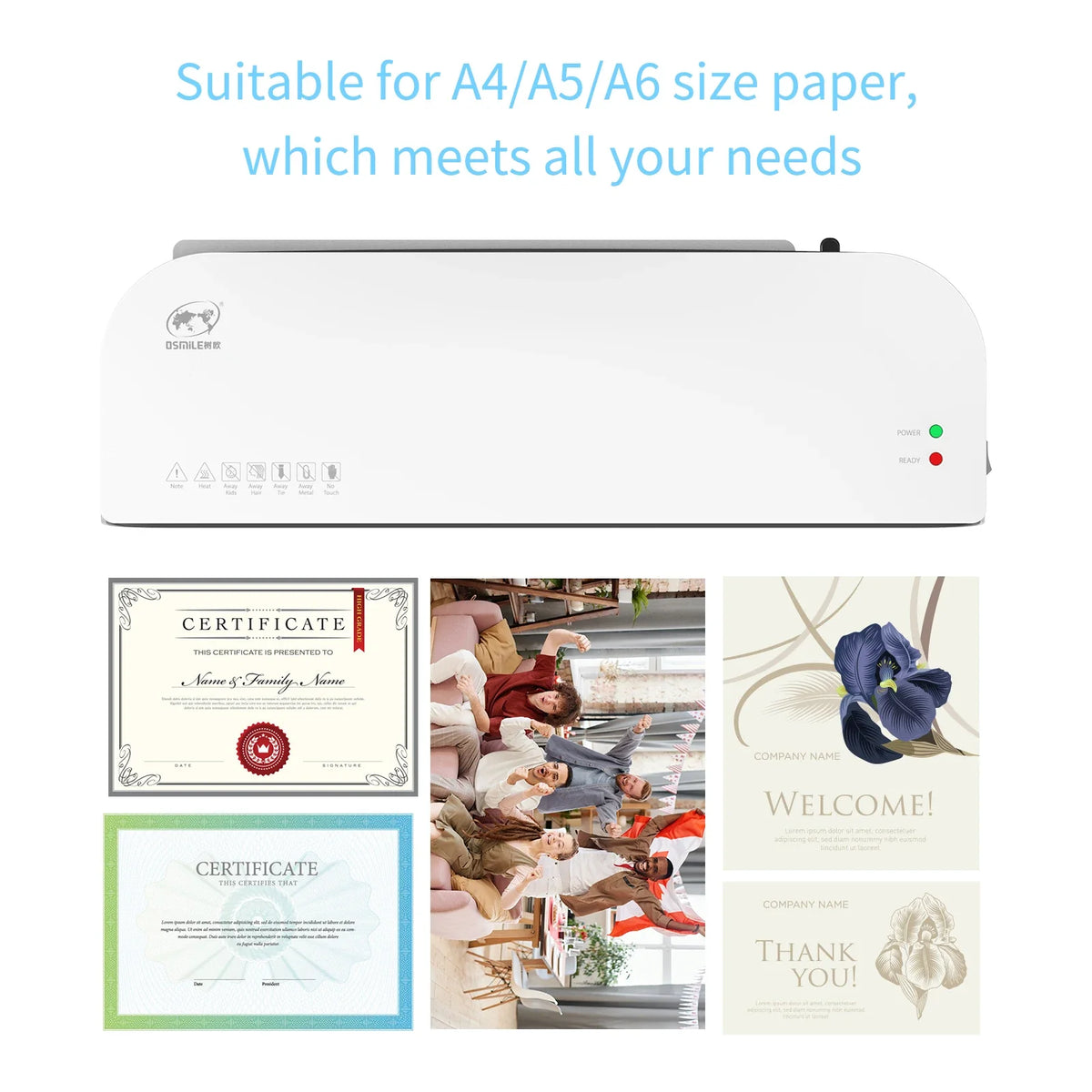 OSMILE SL289 A4 Desktop Laminator | Hot & Cold, 9-Inch