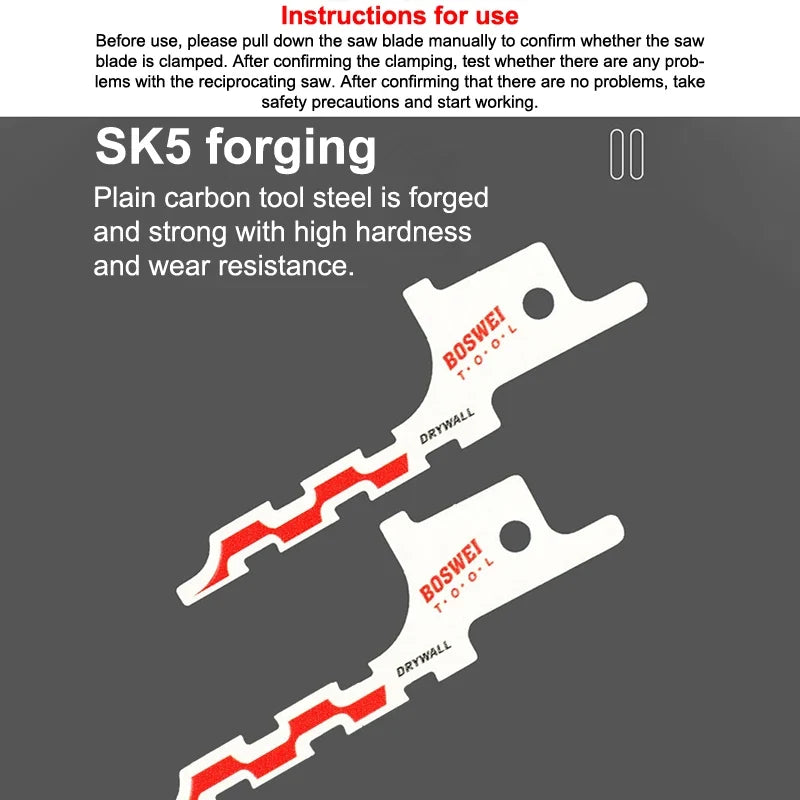 Reciprocating Saw Blades SK5 Steel Blade Plasterboard 86 Wire Box