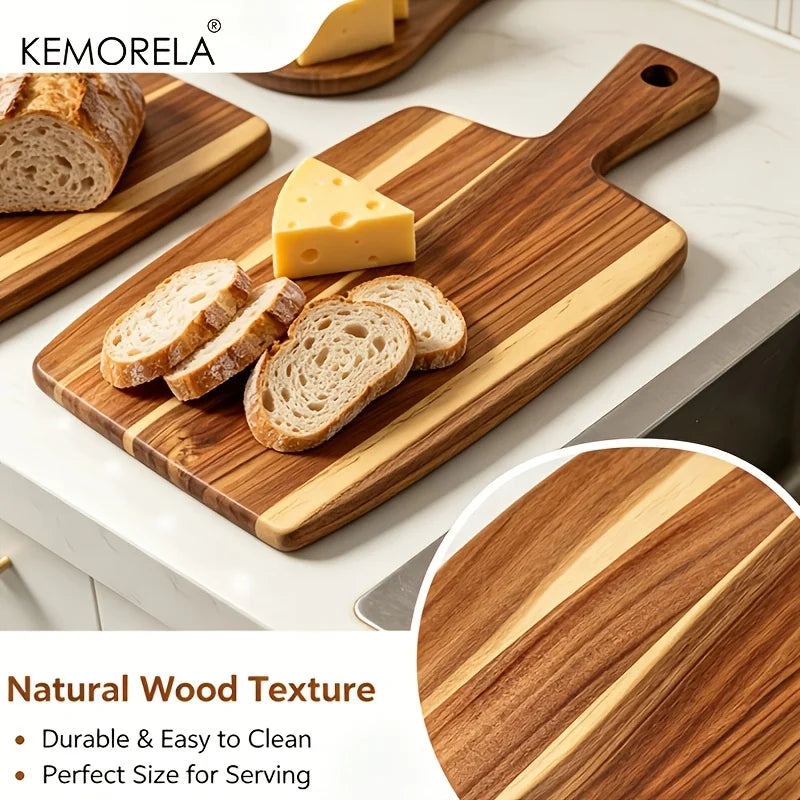 Acacia Wood Cutting Board with Handle | Meat, Cheese & Charcuterie